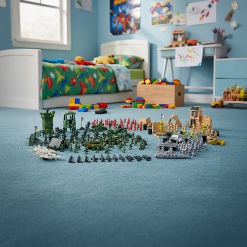 Militär Spielzeug Set mit 300 Soldaten Figuren, Panzer und Koffer - Easy2sell - Deluxe