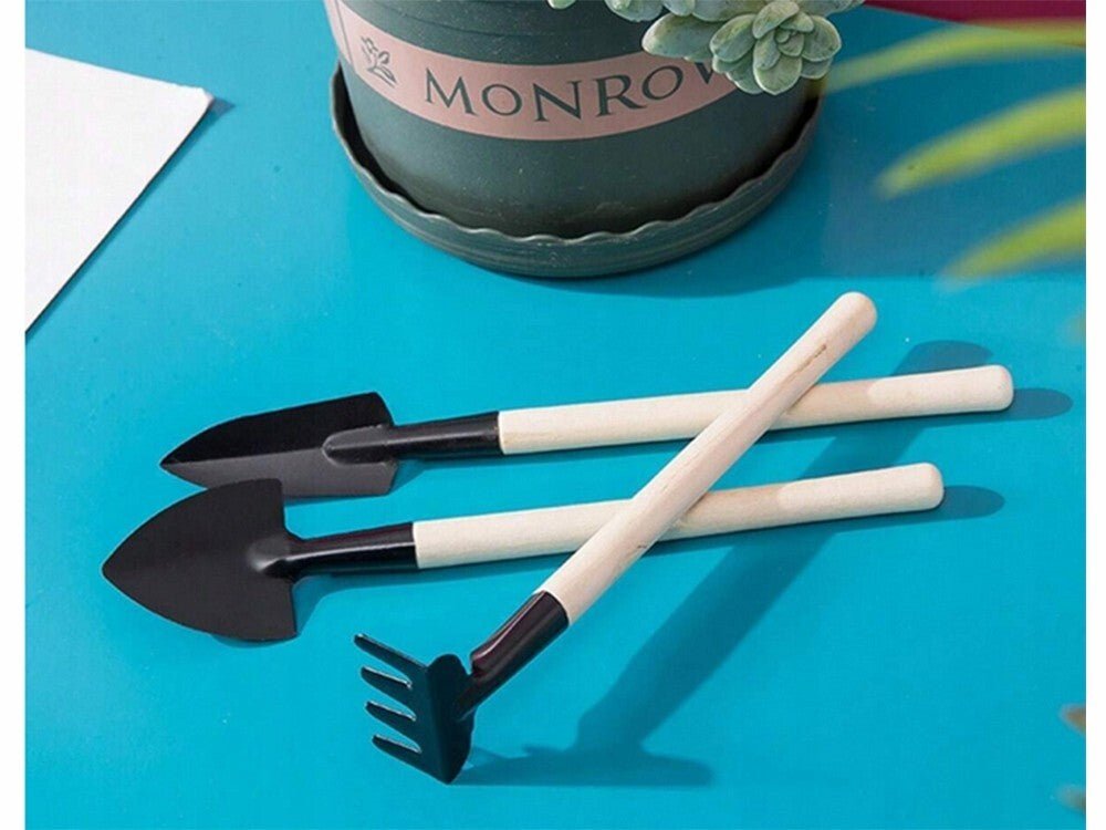 Mini Gartenwerkzeug Gartengeräte Set Schaufel Rechen Spaten Topfpflanzen 3teilig - Easy2sell - Deluxe