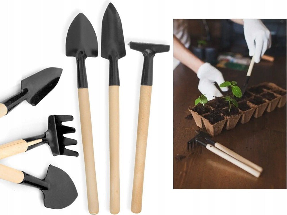 Mini Gartenwerkzeug Gartengeräte Set Schaufel Rechen Spaten Topfpflanzen 3teilig - Easy2sell - Deluxe
