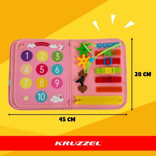 Montessori Sensory Buch – Motorik Spielzeug aus Filz für Kinder, Rosa - Easy2sell - Deluxe