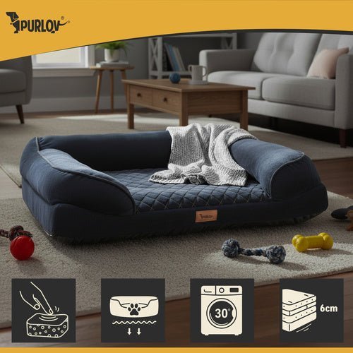 Orthopädisches Hundebett S – 65x55x18 cm Schaumstoff Matratze Schwarz - Easy2sell - Deluxe