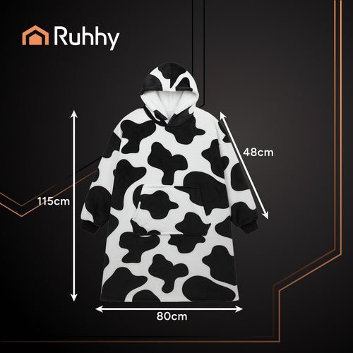 Oversize Decken - Sweatshirt XXL Hoodie mit Kapuze Warm Schwarz - Weiß - Easy2sell - Deluxe