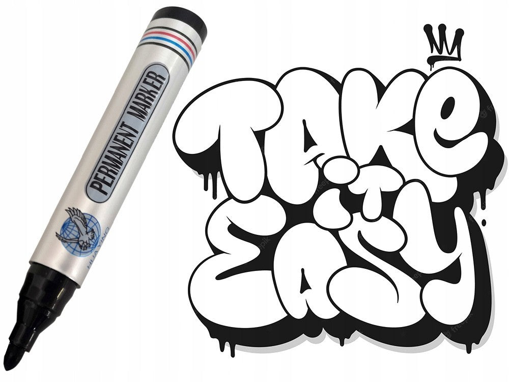 Permanentmarker Schwarz 5er Set – Wasserfest & Langlebig - Rundspitze für Schule - Easy2sell - Deluxe