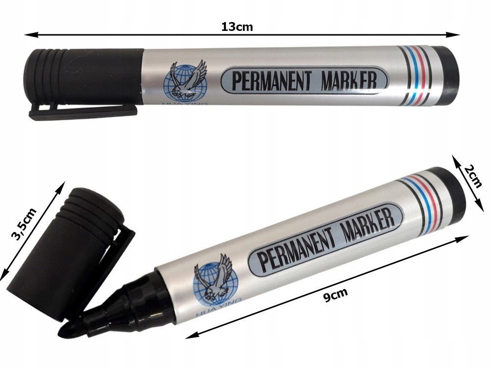 Permanentmarker Schwarz 5er Set – Wasserfest & Langlebig - Rundspitze für Schule - Easy2sell - Deluxe