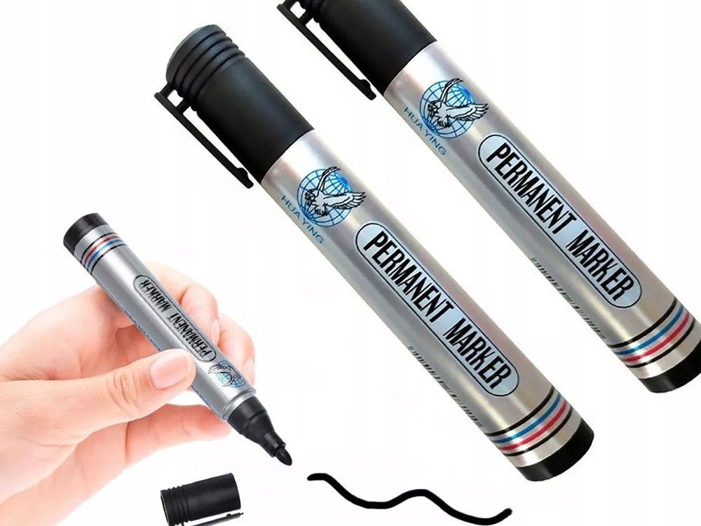 Permanentmarker Schwarz 5er Set – Wasserfest & Langlebig - Rundspitze für Schule - Easy2sell - Deluxe