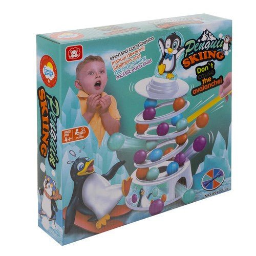Pinguin auf dem Turm Geschicklichkeitsspiel – Buntes Familienspiel ab 3 Jahren - Easy2sell - Deluxe