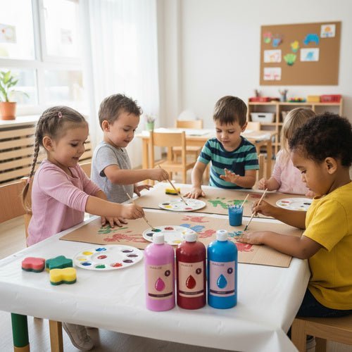 Plakatfarben Set 12 x 1000 ml – Matte Schulfarben mit hoher Deckkraft - Easy2sell - Deluxe
