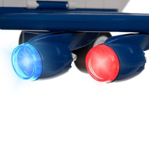 Polizeiflugzeug Spielzeug Set mit 4 Autos, Parkplatz, Licht und Sound – Blau - Easy2sell - Deluxe