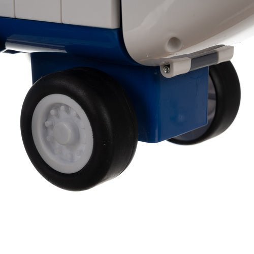 Polizeiflugzeug Spielzeug Set mit 4 Autos, Parkplatz, Licht und Sound – Blau - Easy2sell - Deluxe