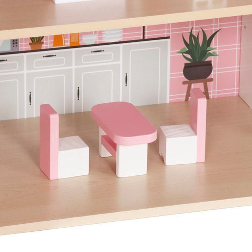 Puppenhaus aus Holz mit LED - Beleuchtung – 3 Ebenen inkl. Möbel & Zubehör - Easy2sell - Deluxe