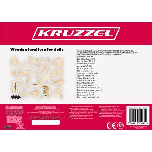 Puppenhaus Möbelset aus Holz – 34 - teiliges Zubehör für Puppenhäuser - Easy2sell - Deluxe