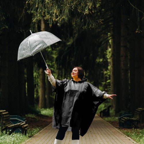 Regenponcho mit Kapuze für jeden Anlass - Schwarz - Easy2sell-Deluxe