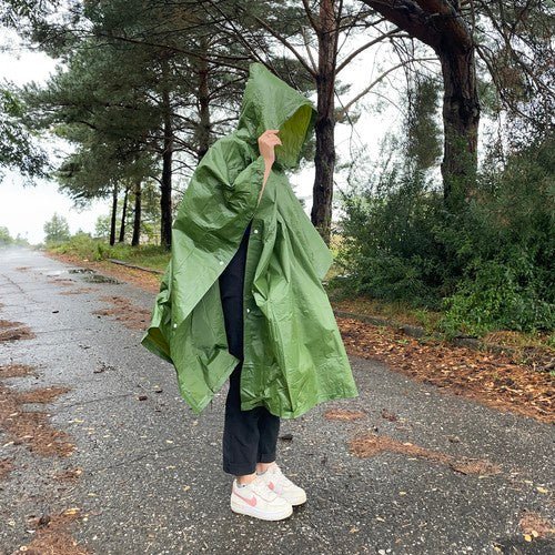 Regenponcho mit Windschutz und Bewegungsfreiheit, grün - Easy2sell - Deluxe