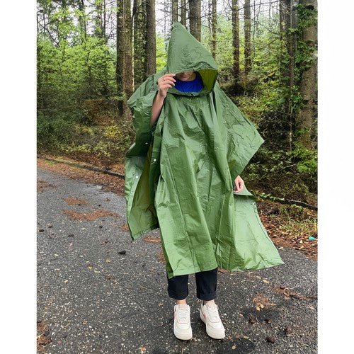 Regenponcho mit Windschutz und Bewegungsfreiheit, grün - Easy2sell - Deluxe