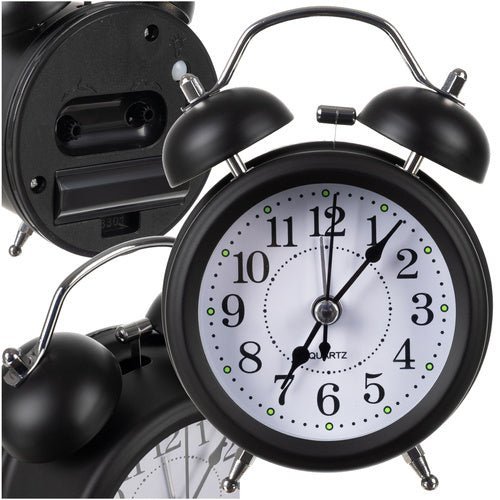 Retro - Wecker mit lautem Alarm und LED - Hintergrundbeleuchtung, schwarz - Easy2sell - Deluxe