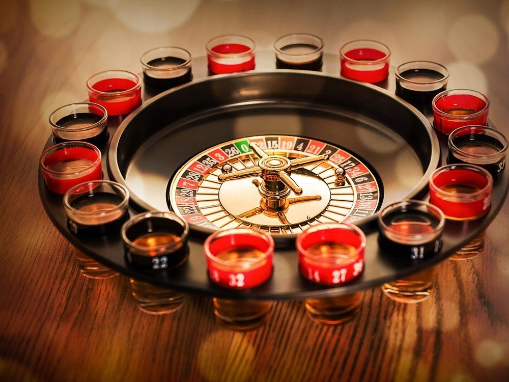 Roulette Trinkspiel Partyspiel Party Feier Casino Saufspiel mit Schnapsgläsern - Easy2sell - Deluxe