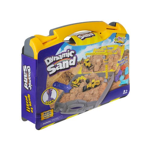 Sandkasten Set im Koffer mit Kran, Baufahrzeugen und 750g Spielsand - Easy2sell - Deluxe