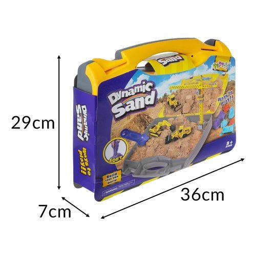 Sandkasten Set im Koffer mit Kran, Baufahrzeugen und 750g Spielsand - Easy2sell - Deluxe