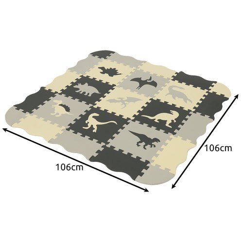 Schaumstoffpuzzle Spielmatte 35 Teile – Baby Krabbelmatte Grau - Gelb - Easy2sell - Deluxe