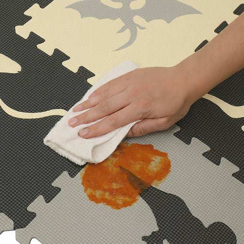 Schaumstoffpuzzle Spielmatte 35 Teile – Baby Krabbelmatte Grau - Gelb - Easy2sell - Deluxe