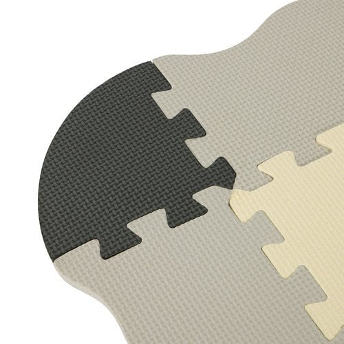 Schaumstoffpuzzle Spielmatte 35 Teile – Baby Krabbelmatte Grau - Gelb - Easy2sell - Deluxe