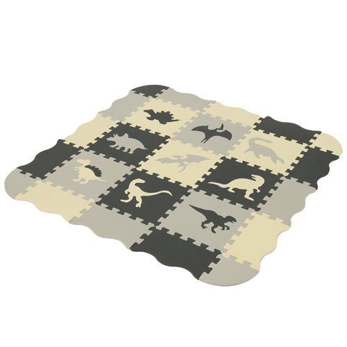 Schaumstoffpuzzle Spielmatte 35 Teile – Baby Krabbelmatte Grau - Gelb - Easy2sell - Deluxe