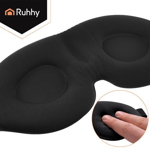 Ruhhy 27198 Ergonomische 3D-Schlafmaske, schwarz