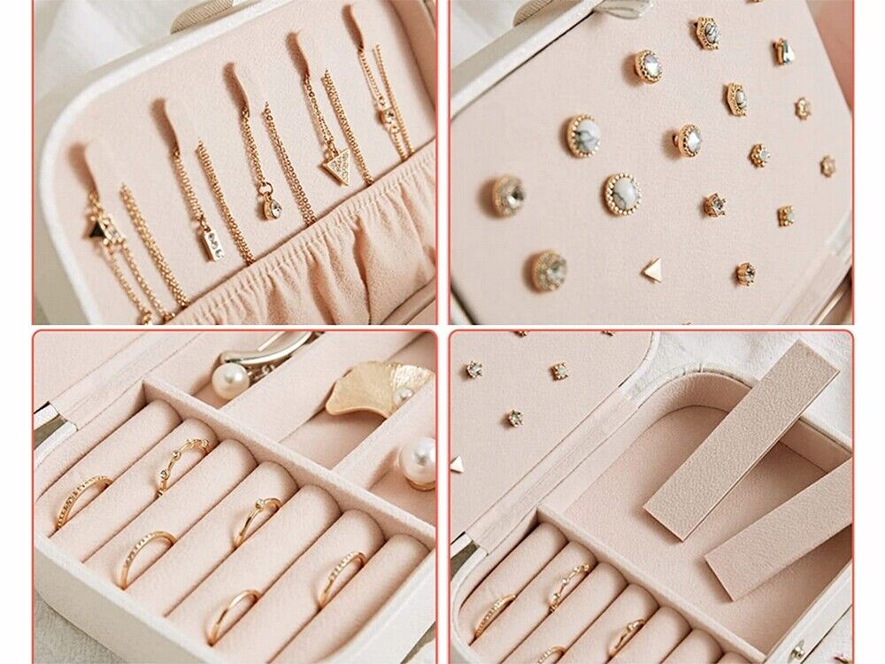 Schmuckkästchen Schmuckkasten Schmuckkoffer Schmuck Aufbewahrung Box weiß & rosa - Easy2sell - Deluxe