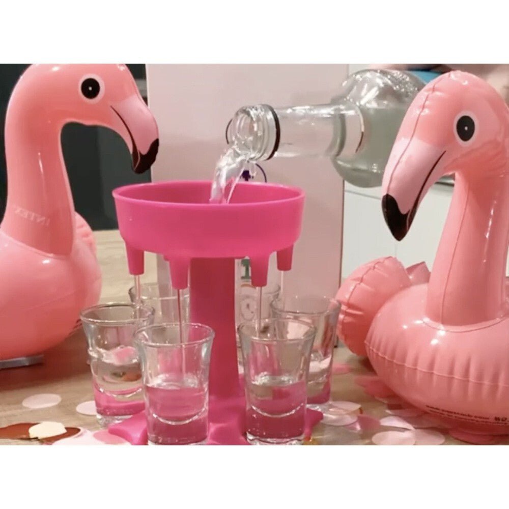 Schnaps Spender Ausgießer Set Likör inkl. 6 Shot Pinneken Gläser Party Spiel - Easy2sell - Deluxe
