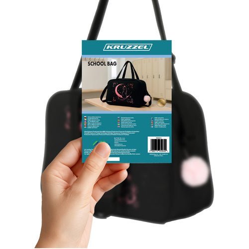 Schul - Umhängetasche 13L Sporttasche Schwarz Rosa mit Schlüsselanhänger - Easy2sell - Deluxe