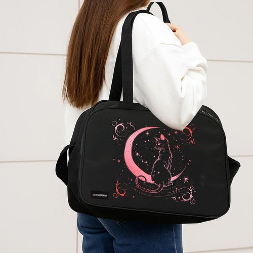 Schul - Umhängetasche 13L Sporttasche Schwarz Rosa mit Schlüsselanhänger - Easy2sell - Deluxe