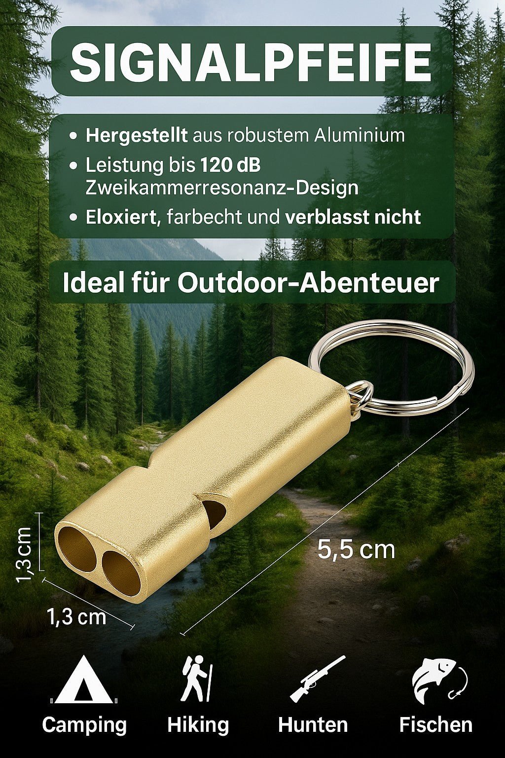 Signalpfeife Trillerpfeife 120dB Notfallpfeife Hundepfeife Training für Outdoor - Easy2sell - Deluxe