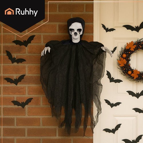 Skelett Hängedeko – Realistische Halloween Dekoration, Schwarz, 70 cm - Easy2sell - Deluxe