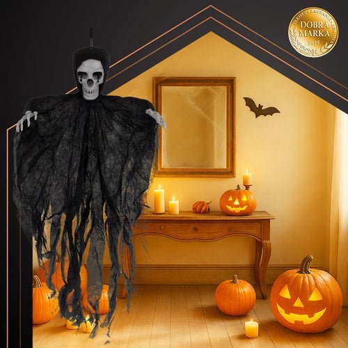 Skelett Hängedeko – Realistische Halloween Dekoration, Schwarz, 70 cm - Easy2sell - Deluxe
