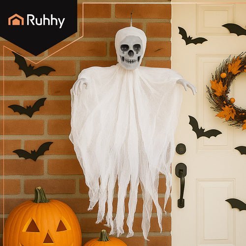 Skelett Hängedeko – Realistische Halloween Dekoration, Weiß, 70 x 60 cm - Easy2sell - Deluxe