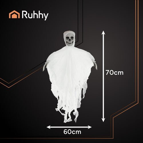 Skelett Hängedeko – Realistische Halloween Dekoration, Weiß, 70 x 60 cm - Easy2sell - Deluxe