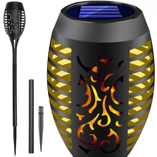 Solar - Gartenlampe mit Flammeneffekt – LED - Fackel Warmweiß für Wege, 51cm - Easy2sell - Deluxe