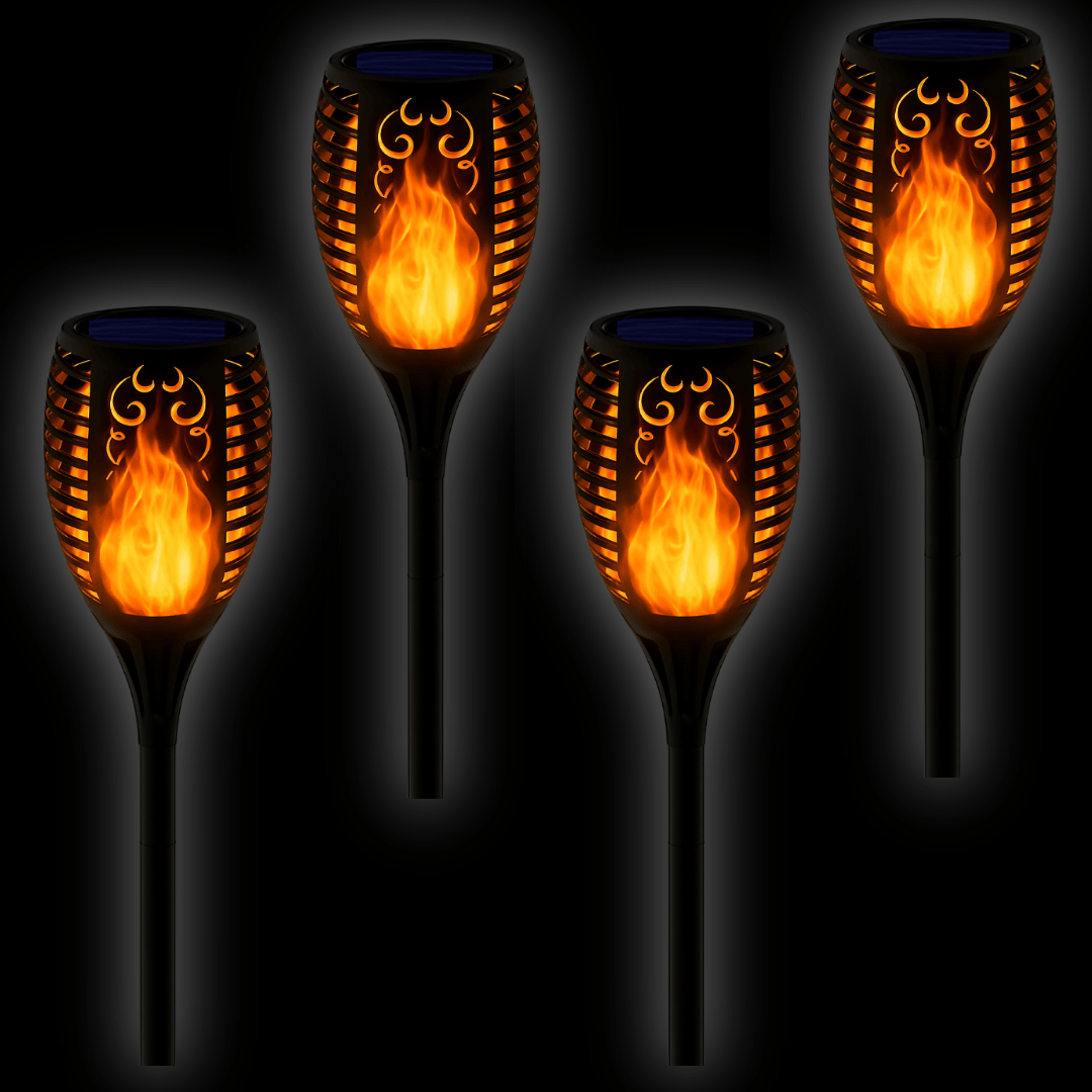 Solarleuchten Solar Fackeln Gartenfackeln mit Flammeneffekt Solarlampen 1 - 8x Set - Easy2sell - Deluxe