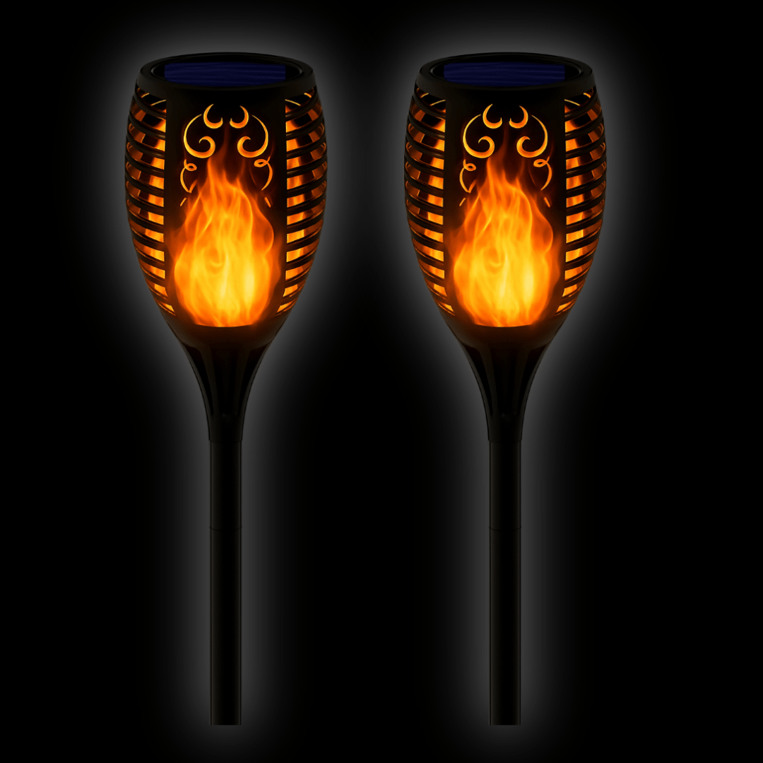Solarleuchten Solar Fackeln Gartenfackeln mit Flammeneffekt Solarlampen 1 - 8x Set - Easy2sell - Deluxe