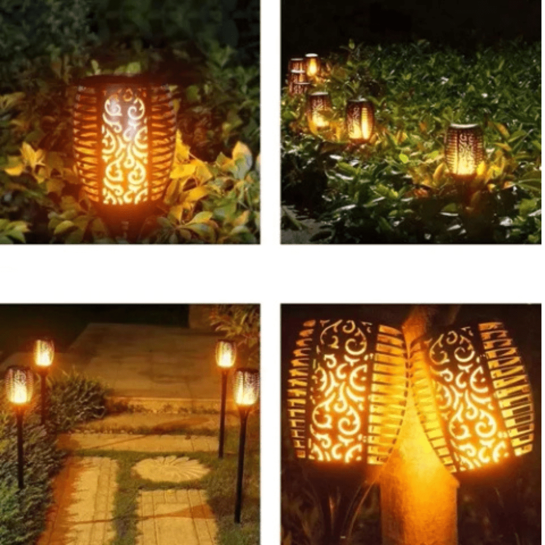 Solarleuchten Solar Fackeln Gartenfackeln mit Flammeneffekt Solarlampen 1 - 8x Set - Easy2sell - Deluxe