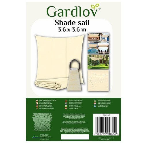 Sonnensegel Quadratisch 3,6x3,6m – Beige Sonnenschutz aus Polyester - Easy2sell - Deluxe