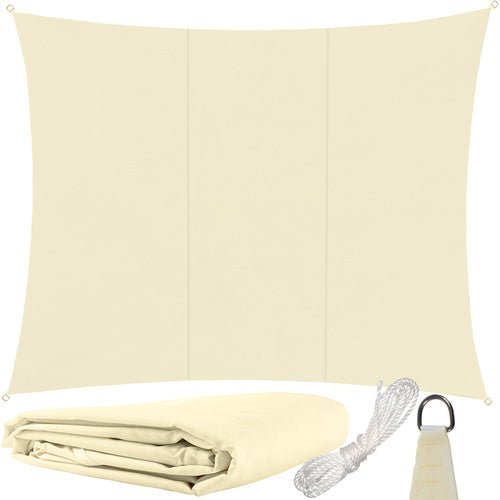Sonnensegel Rechteckig 4x3m – UV - Schutz Sonnenschutz Beige Polyester - Easy2sell - Deluxe