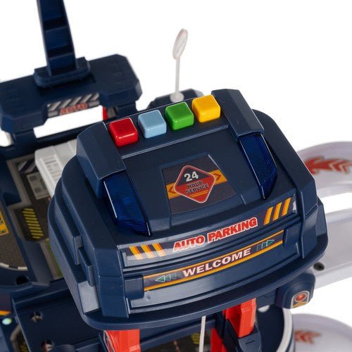 Spielzeuggarage mit Interaktivem Aufzug – 4 Ebenen Parkhaus mit Autos - Easy2sell - Deluxe