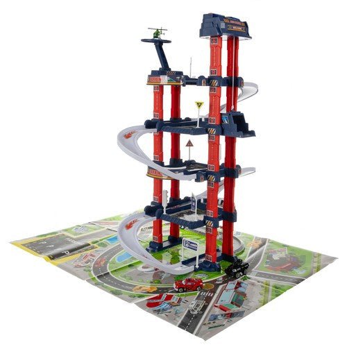 Spielzeuggarage mit Interaktivem Aufzug – 4 Ebenen Parkhaus mit Autos - Easy2sell - Deluxe