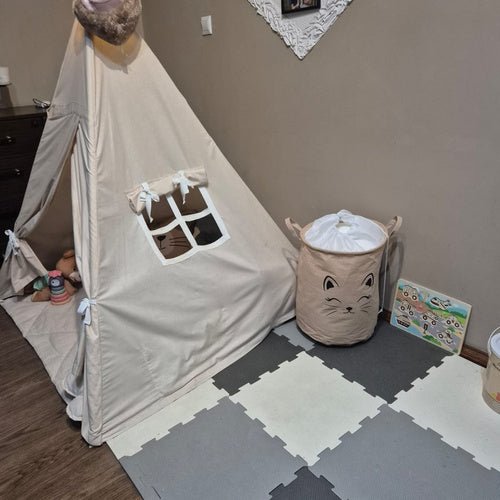 Spielzeugkorb XL mit Kordelzug – Großer Wäschesammler Beige 42L Baumwolle - Easy2sell - Deluxe