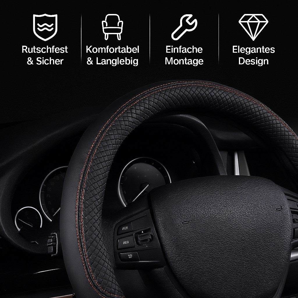 Sportlicher Lenkradbezug Schwarz 38 cm - Easy2sell - Deluxe
