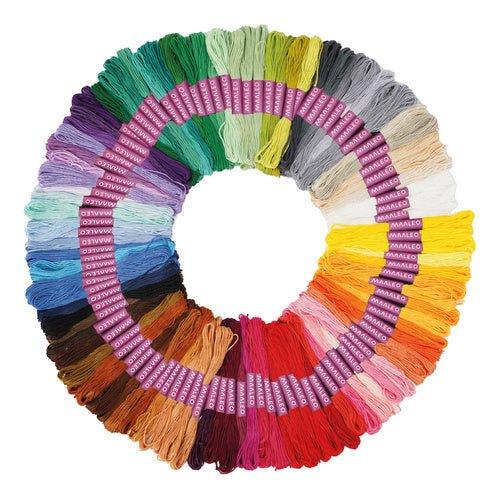 Stickgarn Set 100 Farben – Stickfäden mit Stickrahmen und Zubehör - Easy2sell - Deluxe
