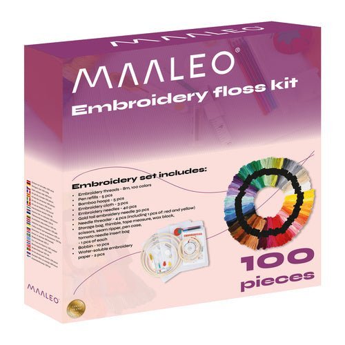 Stickgarn Set 100 Farben – Stickfäden mit Stickrahmen und Zubehör - Easy2sell - Deluxe