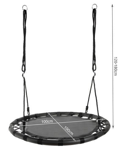 Storchennestschaukel 100cm Rundschaukel bis 150kg Belastbar, Schwarz - Easy2sell-Deluxe