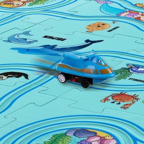 Streckenpuzzle für Kinder – 25 - teiliges Straßenspielset mit Fahrzeugen - Easy2sell - Deluxe